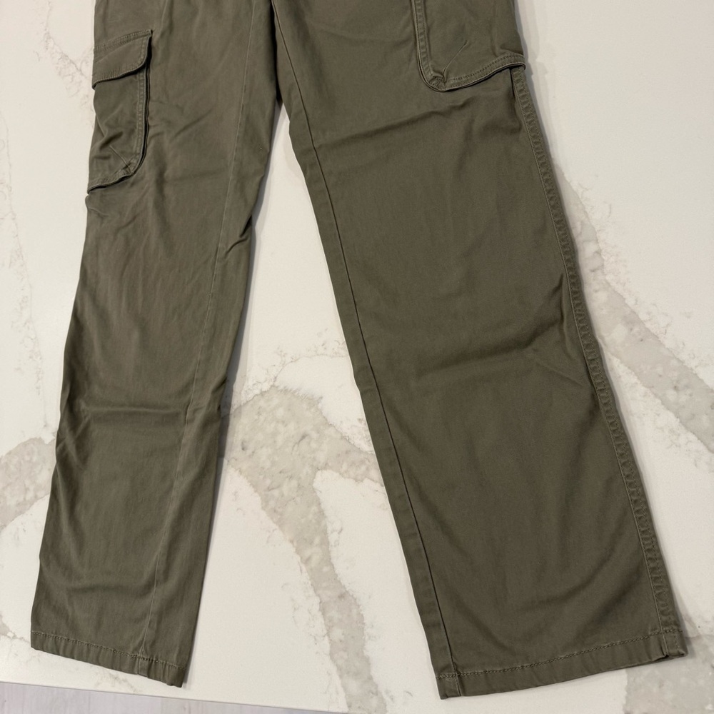 J. Jill Chino Cargo Pants StraightLeg Womens 6 Stretch OliveGreen Cotton Utility - Picture 2 of 7